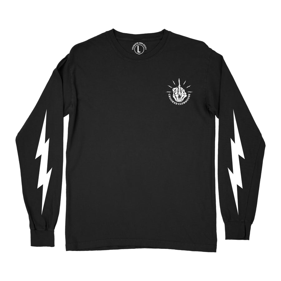 Crooked Clubhouse F.U. Longsleeve Tee - Black/White