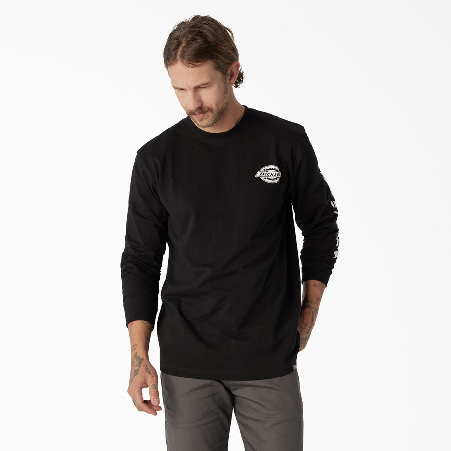 Long Sleeve Heavyweight Logo Tee - Knit Black