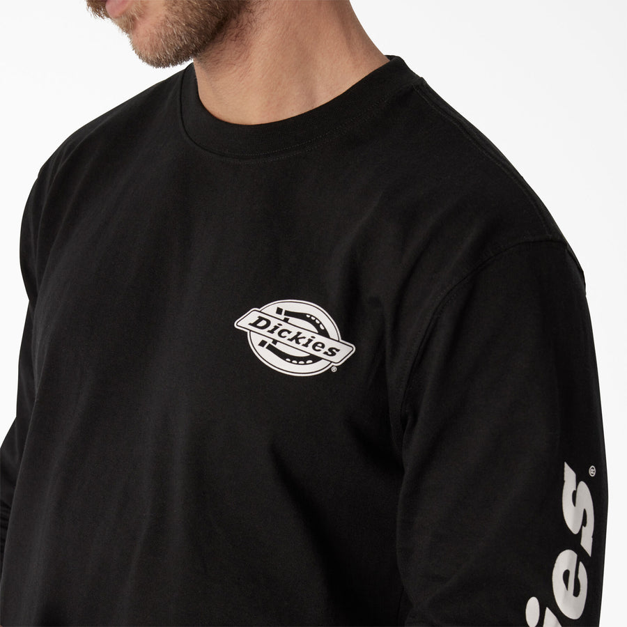 Long Sleeve Heavyweight Logo Tee - Knit Black