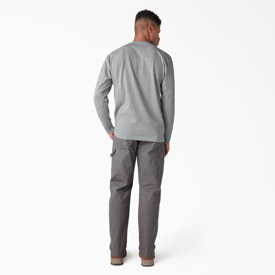 Long Sleeve Heavyweight Logo Tee - Heather Gray