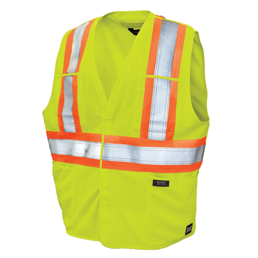 Roadside Reflective Tear Away Vest - Fluorescent Green