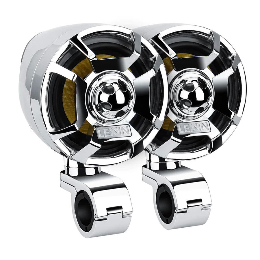 Lexin S35 3.5” Bluetooth Handlebar Speakers - Chrome