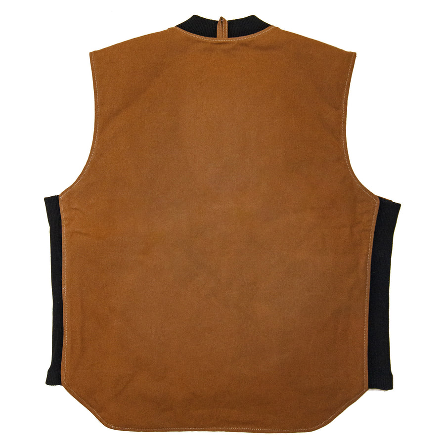 Reclaimed Canvas Moto Vest - Fighter/Brown - Large