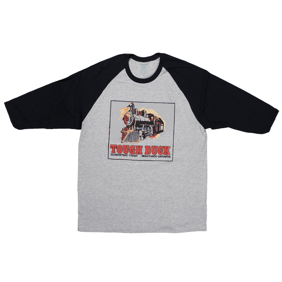 Locomotive Throwback 3/4 Moto Tee - Grey/Black