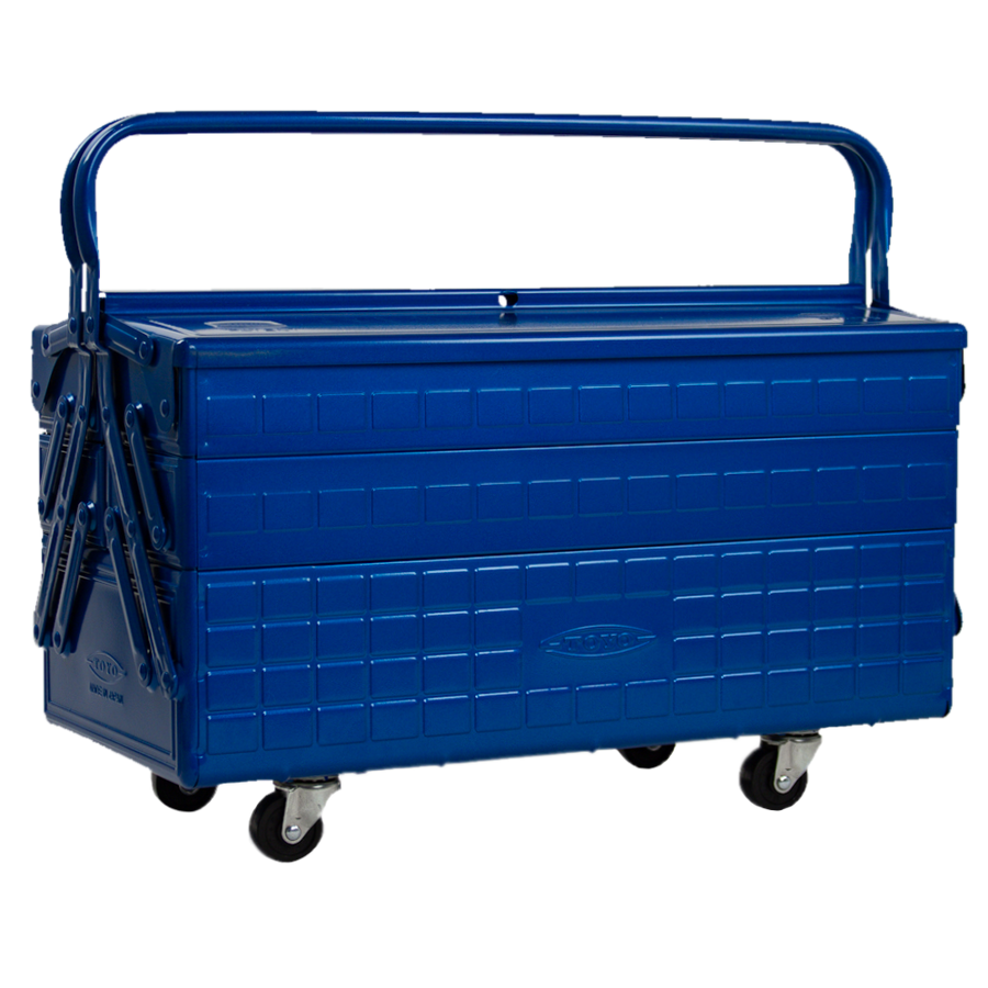 TOYO STEEL LARGE ULTIMATE MOTO TOOLBOX WITH 3 CANTILEVER TRAYS - BLUE