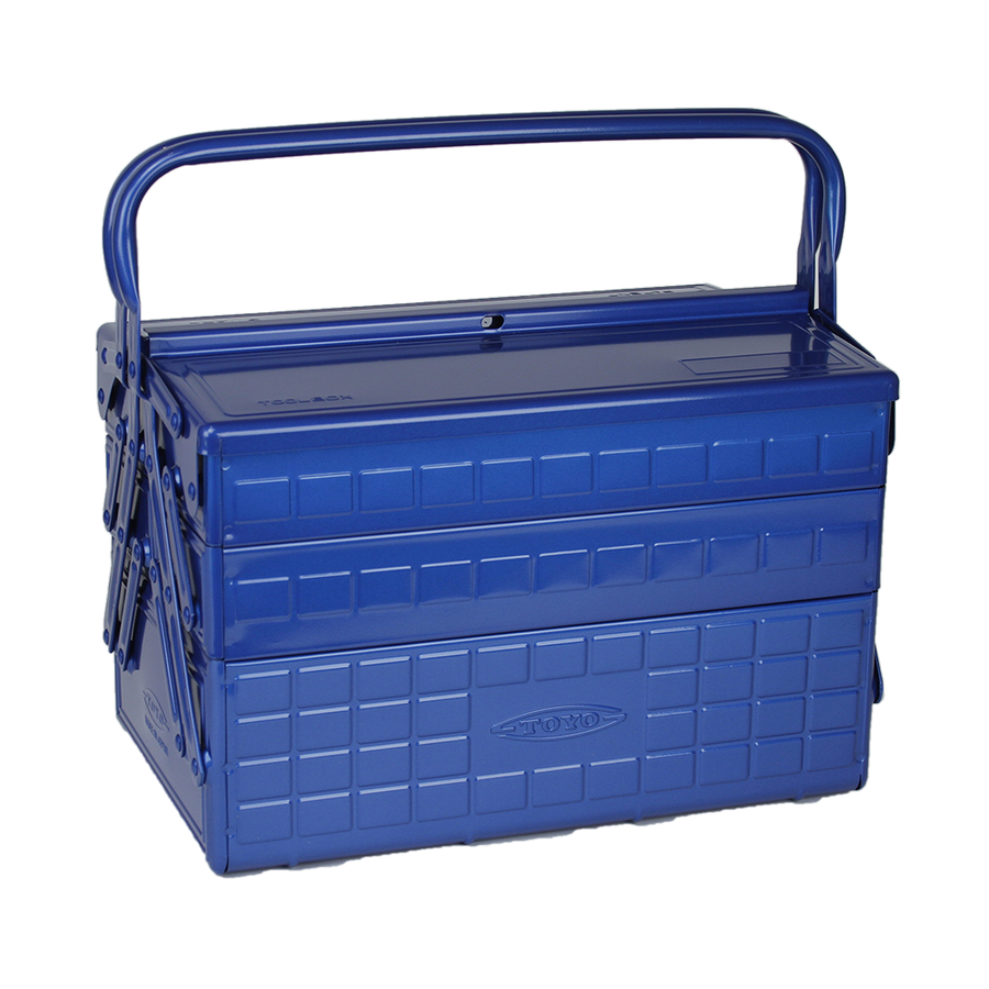 TOYO STEEL SMALL MOTO GARAGE TOOLBOX WITH 3 CANTILEVER TRAYS - BLUE