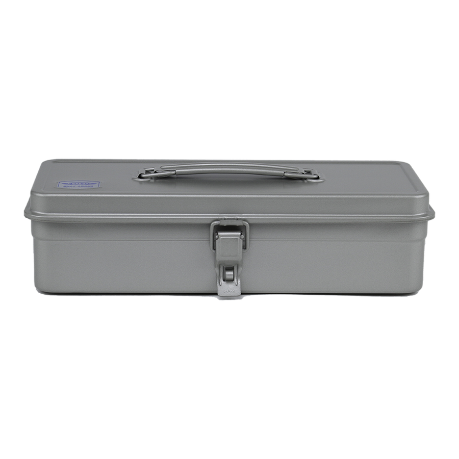 Toyo Steel T-320 Silver. Compact matte silver steel toolbox featuring a seamless design and round handle, ideal for secure and organized storage. 1.0kg.