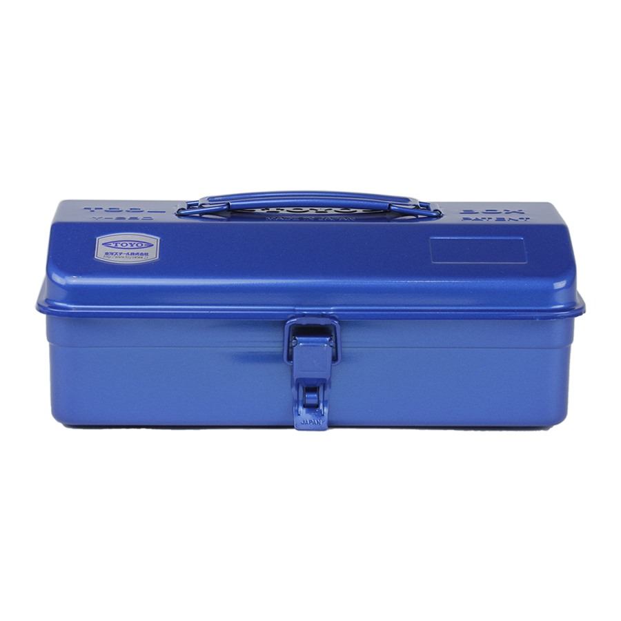 Toyo Steel Camber Top Y-280 Blue. Glossy blue steel container with a camber-top cover and round handle, designed for durable and functional use. 1.1kg.