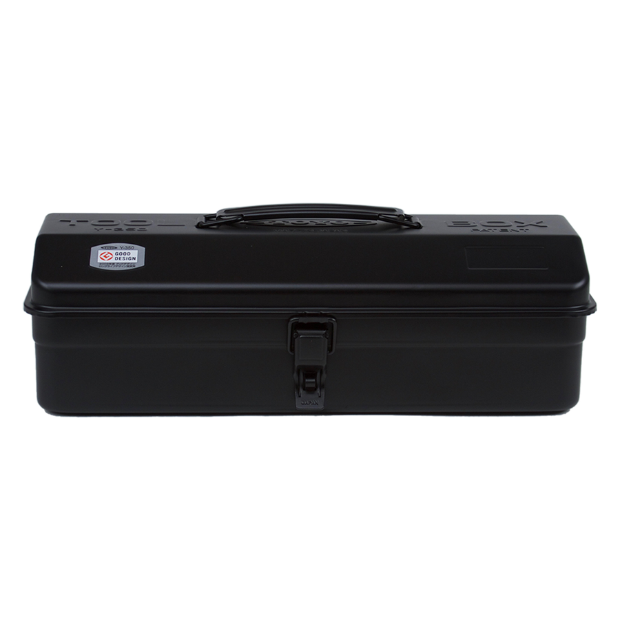 Toyo Steel Y-350 Black. Elegant black steel container with a camber-top cover and round handle, providing a sleek and functional storage solution. 1.3kg.